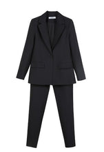 Load image into Gallery viewer, Work Pant Suits OL 2 Piece Set for Women Business interview suit set uniform smil Blazer and Pencil Pant Office Lady suit
