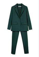 Load image into Gallery viewer, Work Pant Suits OL 2 Piece Set for Women Business interview suit set uniform smil Blazer and Pencil Pant Office Lady suit
