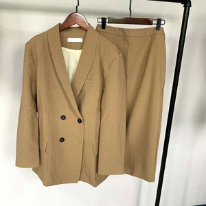 Toppies 2020 Spring Women Blazer Suits Doule Breasted Pink Blazer High Waist Skirt Office Lady Sets